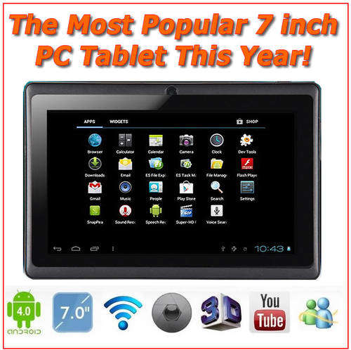 THE MOST POPULAR & NEWEST 7" Android 4.0 PC Tablet in black - In The Market Today!