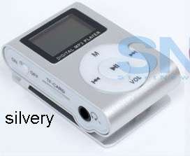 Mini Clip Mp3 Players with LCD Screens in Silver