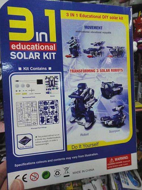 3 in 1 Do It Yourself Transforming Solar Robot Educational Solar Kit