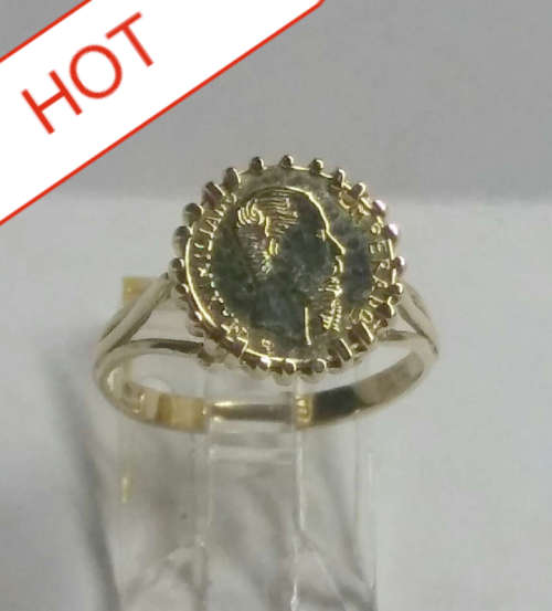 ***9CT GOLD COIN RING***
