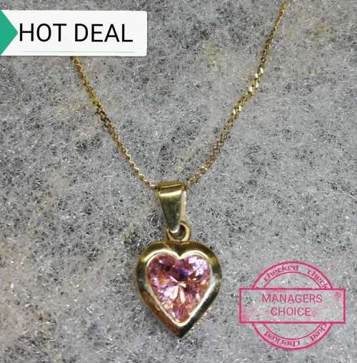 ** PINK SAPHIRE PENDANT SET IN 9CT GOLD **