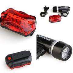 Bike Light - White Flashlight + Red Tail Safety Light