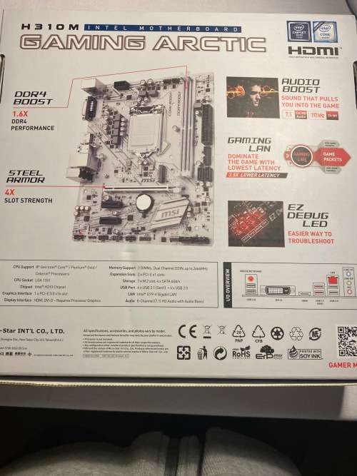 MSI Performance GAMING Intel Coffee Lake H310 LGA 1151 DDR4 Onboard Graphics Micro ATX Motherboard