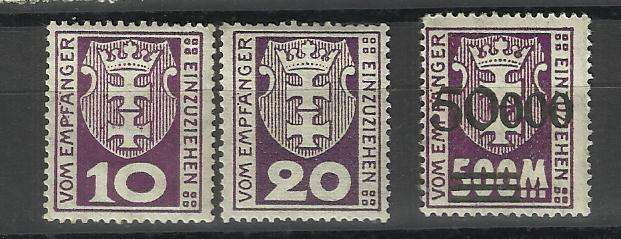 Germany. Group of 3 stamps. Mint/hinged