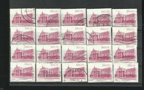 RSA. 20 x 11c building stamps. Used not hinged
