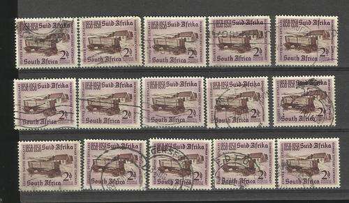 Union. 15 x 2d Stamps. Used not hinged