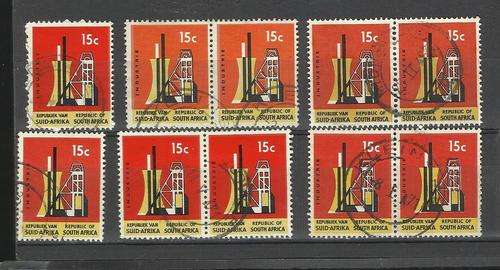 RSA. 15c stamps in pairs/singles. Used slightly hinged