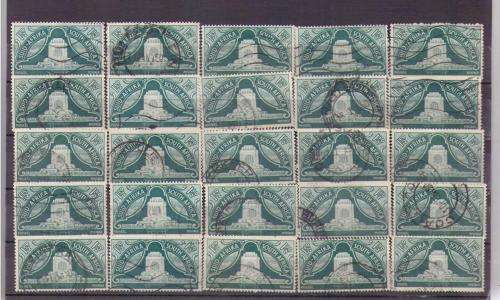 Union. 25 x 1 1/2d Stamps. Used mostly not hinged