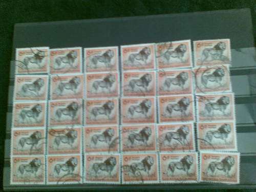 Union. +- 30 x 6d stamps. Used not hinged