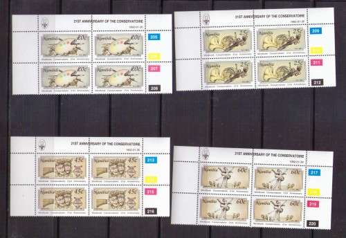 Namibia. Complete set of 4 control blocks. MNH