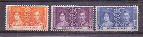 Sierra Leone. Complete set of 3 stamps. MNH
