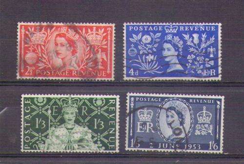 Great Britain. Complete set of 4 stamps. Used some hinged