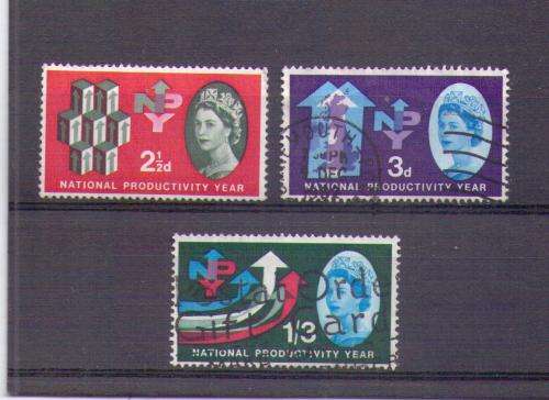 Great Britain. Complete set of 3 stamps. Used some hinged
