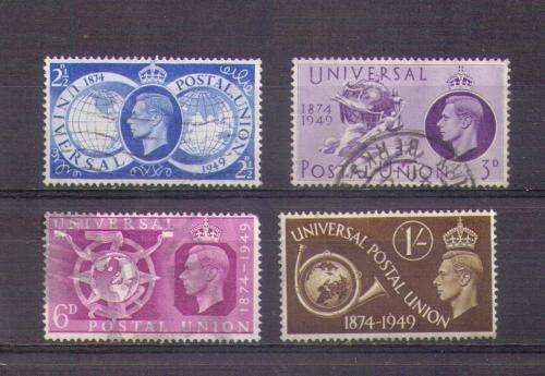 Great Britain. Complete set of 4 stamps. Used some slightly hinged