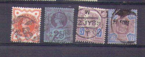 Great Britain. Part of set. 1887-1900. Used some hinged