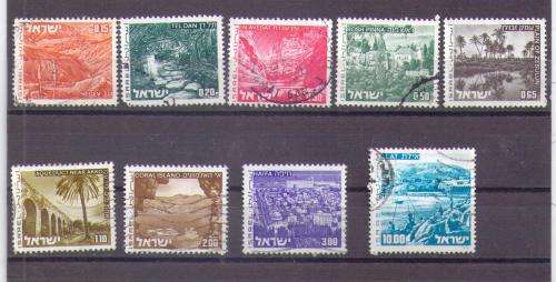 Isreal. Group of 9 stamps. Used not hinged
