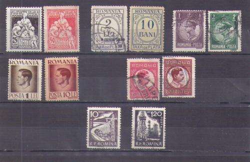 Rominia. 6 Different groups of 2 stamps each. Used some hinged