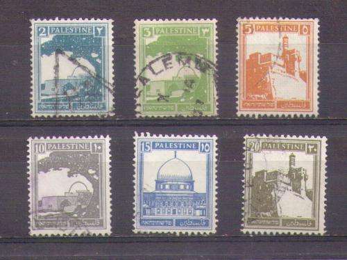 Palestina. Group of 6 stamps. Used not hinged