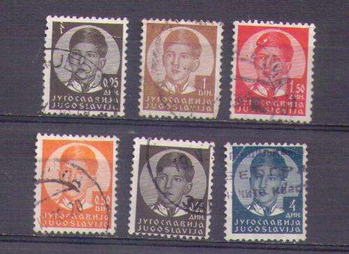 Jugoslavia. Group of 6 stamps. Used/hinged