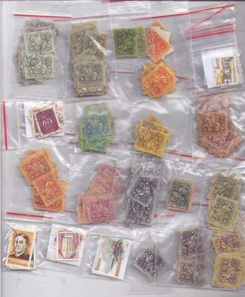 Portugal.  Many stamps filed in 23 reclosable bags. Duplications/unchecked. See note