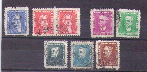 Brazil. 3 Different groups in pair/singles. Used few very slightly hinged