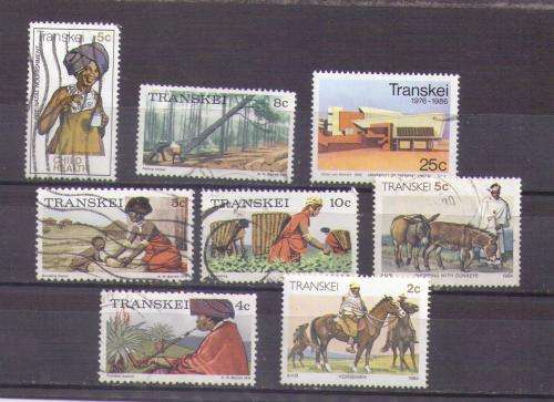 Transkei. 8 Different stamps. Mix mint/used not hinged