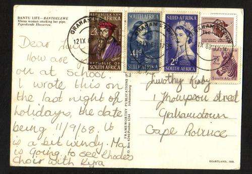 Union. One Post card with Union and RSA stamps.