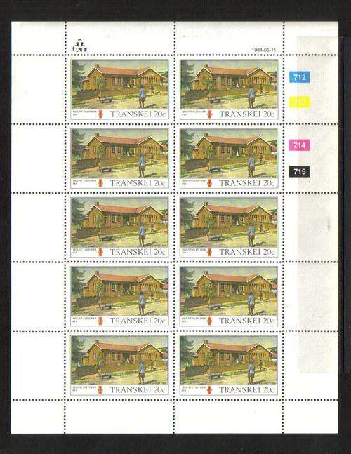 Transkei. Full sheet of 10 stamps. 712-715. MNH