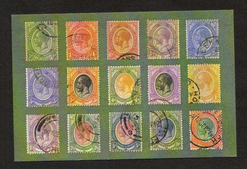 RSA. Post Card. No stamps Not used. Series of King George V stamps printed at back