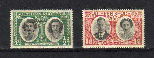 Southern Rhodesia. Complete set of 2 stamps.  Mint lightly hinged