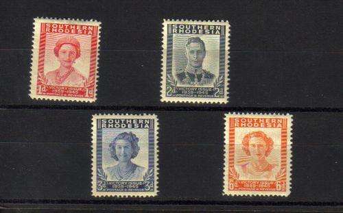 Southern Rhodesia. Complete set of 4 stamps.  Mint/hinged