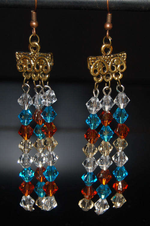 Multi Crystal Chandelier Earrings