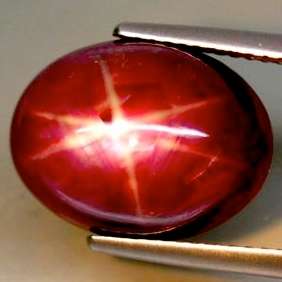 ** LARGE UNHEATED TANZANIAN RUBY [13.918Cts] SCARLET BLOOD-RED, 6-RAY STAR**