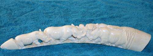 *** Elephant tusk carving of Rhinos CRAZY PRICE!!!***