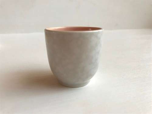 Poole pottery twin tone four-egg cup breakfast set with stand