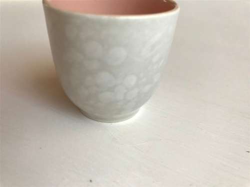 Poole pottery twin tone four-egg cup breakfast set with stand