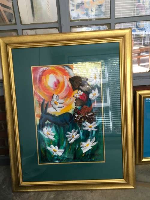 Large Gary Marshall painting beautifully framed - ready to hang