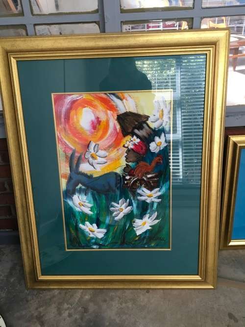 Large Gary Marshall painting beautifully framed - ready to hang