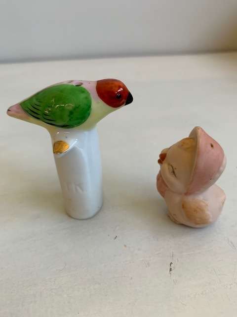 Two utterly adorable little porcelain salt shakers - both for one bid