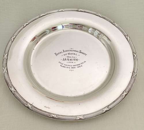 SILVER PLATED TROPHY DISH FOR THE ROYAL AGRICULTURAL SOCIETY OF NATAL