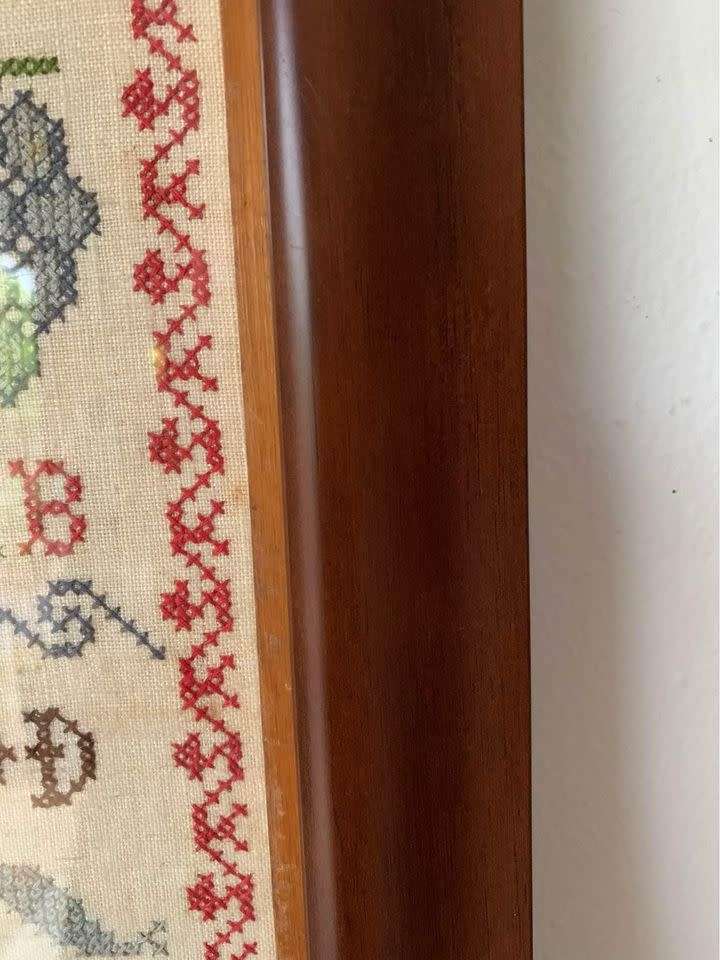 #27 Beautifully framed cross stitch sampler - meal prayer