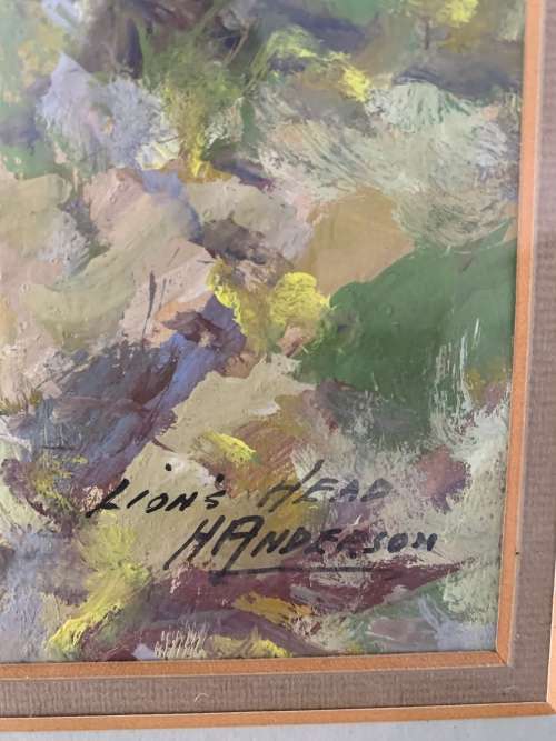 Beautiful Oil Painting Of Lions Head By H Anderson