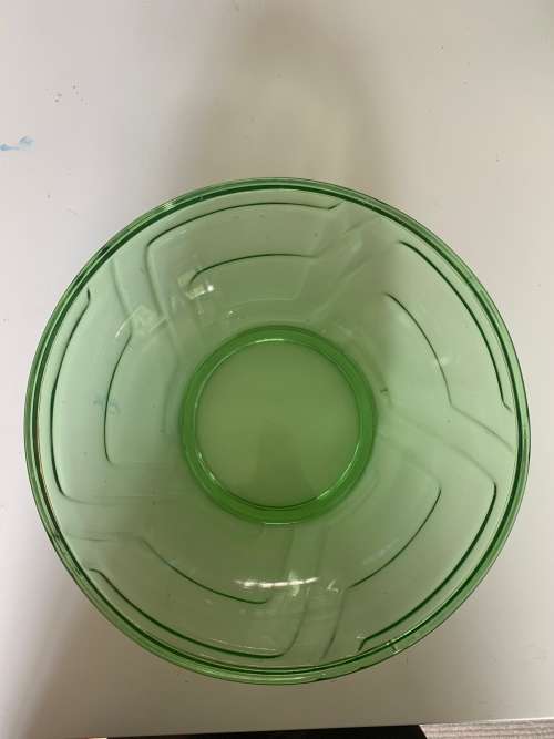 Beautiful Green Art Deco Glass Bowl