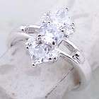 Rare White Topaz Silver gemstone ring size 6.25