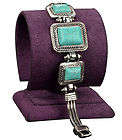STUNNING SUARE TURQUOISE  TIBET SILVER BRACELET