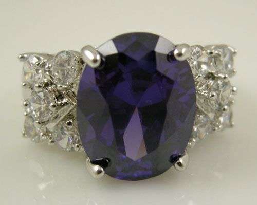 NATURAL 9.33 CT TANZANITE AND DIAMOND IN 14CT SOLID WHITE GOLD