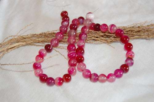 8MM PINK NATURAL GENUINE  AGATE ONYX GEMSTONE LOOSE BEADS 15" - CREATE YOUR GENUINE ONYX  NECKLACE