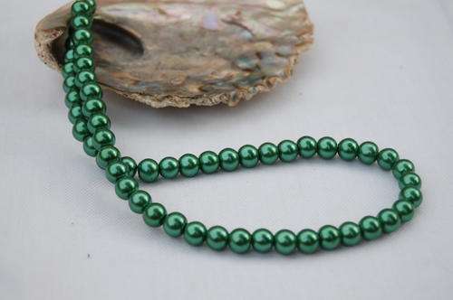 ROMANTIC DARK GREEN OLIVE 8MM OLIVE NECKLACE FOR WEDDING . MATRIC FAREWELL