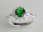 NEW EMERALD QUARTZ SILVER RING SIZE 9