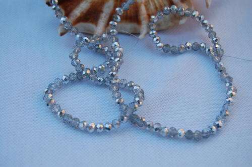 SILVER SWAROVSKI CRYSTAL BEADS LOOSE ON STRING